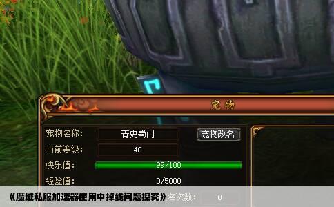 《魔域私服加速器使用中掉线问题探究》